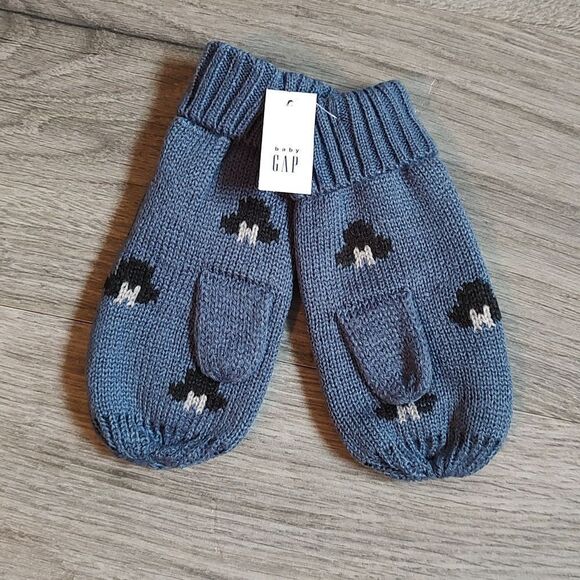 New With Tags BabyGap Disney Minnie Mouse Size S/M (2-3 Years) Blue Mittens - Picture 4 of 6